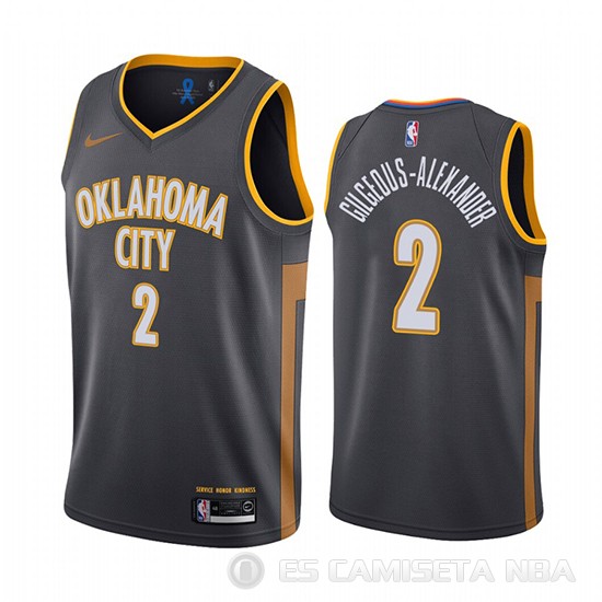Camiseta Shai Gilgeous-Alexander #2 Oklahoma City Thunder Ciudad Negro - Haga un click en la imagen para cerrar
